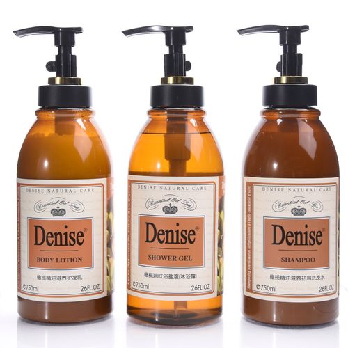 denise丹尼诗橄榄洗发水护发素沐浴露750ml3合1家庭洗护套装