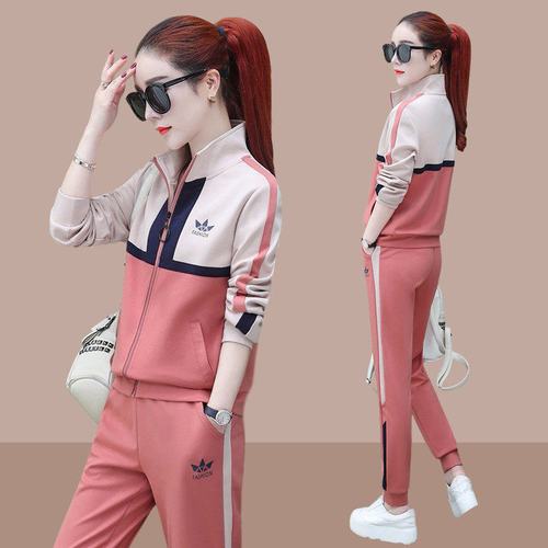 耐克运动套装女春秋2022新款时尚休闲跑步服长袖卫衣立领开衫两件套潮