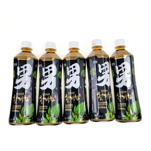 现货5瓶包邮韩国原装进口广东枳椇子茶植物饮料男子茶500ml*5瓶
