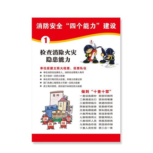 安燚【01款(40*60cm)】消防四个能力宣传教育海报灭火器说明贴纸