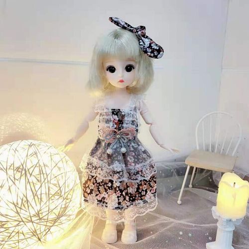 定制新款30厘米芭比娃娃小公主套装3d真眼22关节洋娃娃女孩过家家玩具