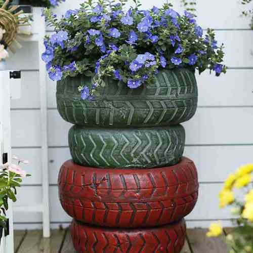 创意花盆多肉圆形盆栽简约仿真轮胎个性落地绿植阳台花园庭院装饰