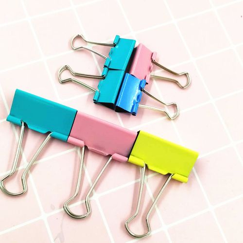 长尾夹多功能彩色办公铁夹子学生学习用品夹子文具夹小铁夹