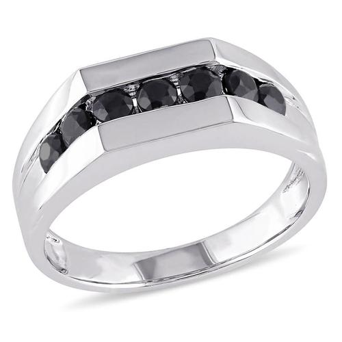 amour戒指|sterling silver 1 3/8 ct tgw black sapphire men"s ring