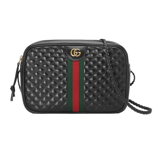 gucci 古驰新款白色衍缝皮革金色双g徽标女士单肩斜挎包