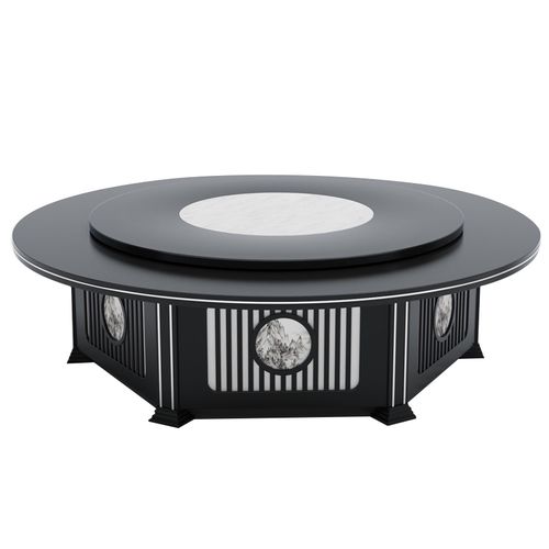 酒店餐桌大圆桌电动转盘自动旋转饭店桌椅组合15/20