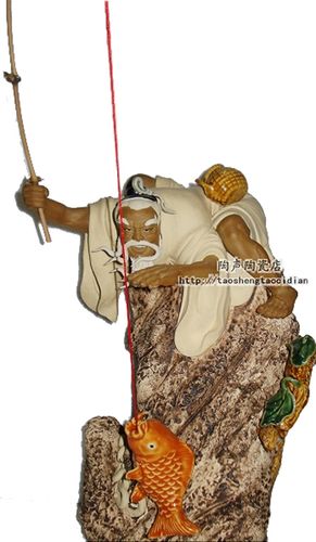 得心应手渔公陶瓷工艺石湾公仔园林花园盆景客厅门厅中式人物摆件