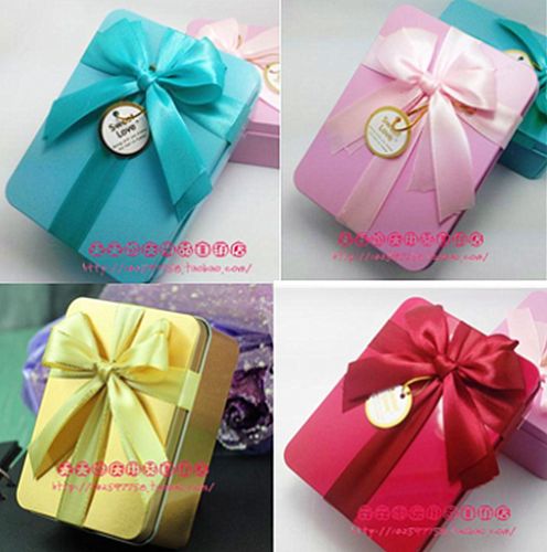 结婚回礼长方形马口铁喜糖盒糖果包装铁盒子创意手工礼品盒成品