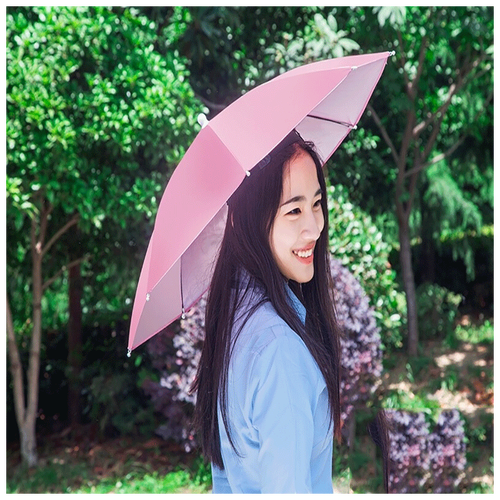 宸芃头伞帽防雨大号头戴式带头上的雨伞头顶遮阳伞钓鱼伞 单层直径65
