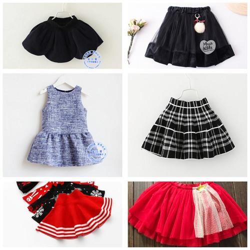 秋冬款女童加厚短裙半身裙纱裙儿童宝宝针织百褶裙伞裙外贸童装清