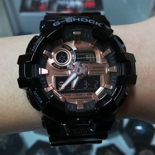 casio卡西欧玫瑰金g-shock男表ga-700mmc/dc-1a/710gbx运动防水表