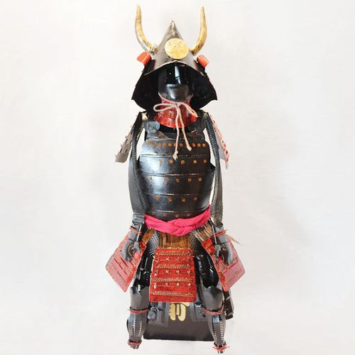 日本武士盔甲摆件仿古日本铁艺甲胄战国武士黑田长政
