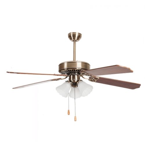 上海舒乐吊扇灯 木叶复古吊扇42寸52寸带灯风扇餐厅客厅卧室静音可包