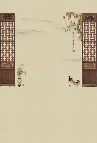 全家福工笔画拍照背景纸全家福素色写真背景纸古装国