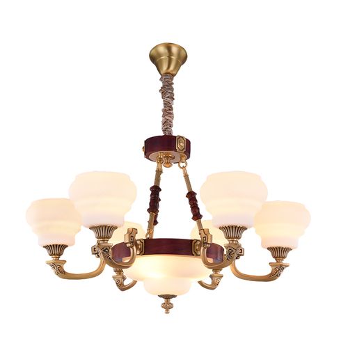 渴望希丽娜加州海菱大明宫阿尼玛博林风格实木全铜中式吊灯饰