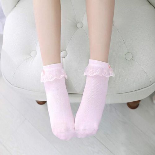纽菲奥纳 女童花边蕾丝袜子舞蹈袜 夏季薄款公主宝宝白色短袜 白袜子