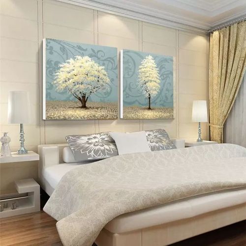 温馨卧室床头装饰画欧式房间主卧现代挂画客厅宾馆酒店墙壁画两联