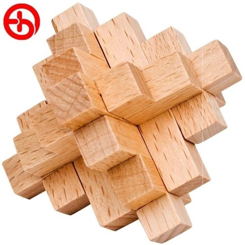 孔明锁十五根 十五通 榉木菠萝球 成人木制益智古典玩具 15根鲁班