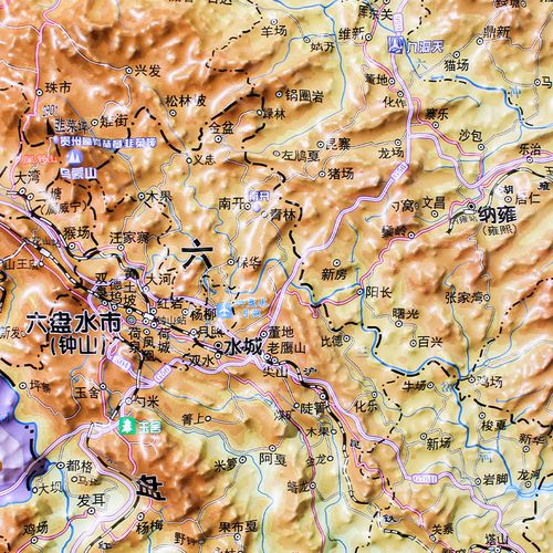 贵州省地势图 贵州省地图 1.1米x0.