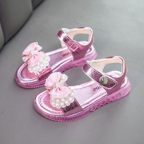 女童凉鞋公主鞋2021夏季新款时尚中大童韩版小女孩蝴蝶结软底童鞋