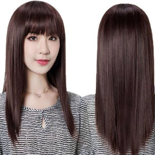 假发女中长直发隐形无痕全头套逼真自然中年女士光头带盖白发假发