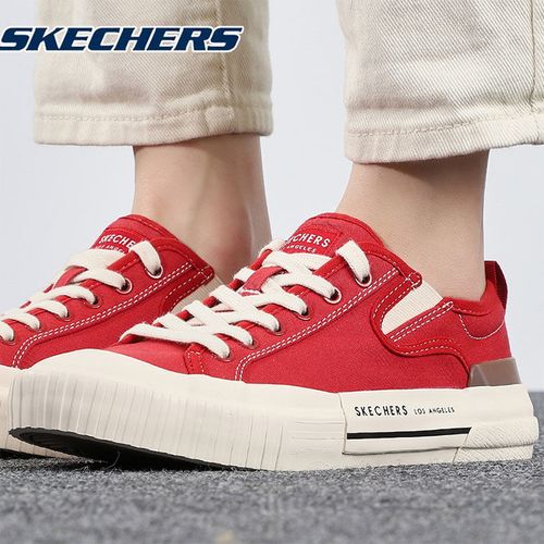 skechers斯凯奇女款new moon心悦帆布鞋系列休闲运动鞋155391-red