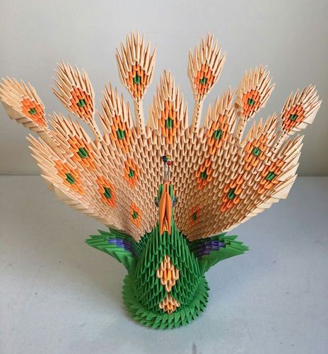 三角插/手工折纸/手工diy/手工材料包/成品/开屏孔雀