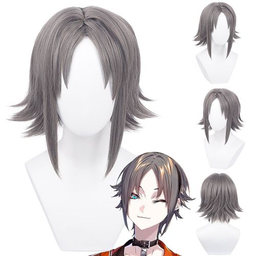 彩虹社 虚拟up主播mysta rias棕色中分有头路短发假毛cosplay假发
