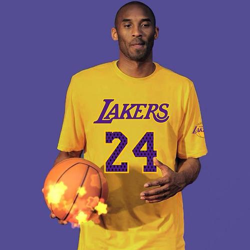 科比球衣24号洛杉矶科比纪念t恤男短袖湖人黑曼巴篮球运动宽松t恤