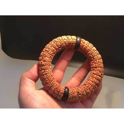 尼泊尔大金刚菩提子手串藏式扇面无齿伏魔圈驱魔圈佛珠 配套牙果配饰