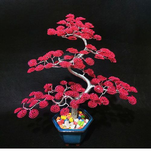 2022新款铜丝编织工艺品  铜丝摇钱树手工铜丝发财树创意金属丝编织手