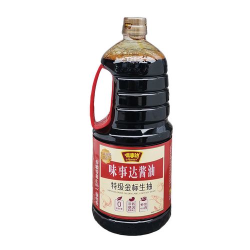 味事达特级金标生抽1.9l非转基因黄豆酱油鲜味生抽海鲜蘸酱凉拌汁