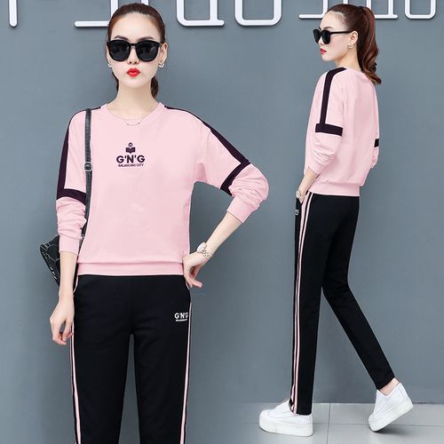休闲运动服套装女2021秋装新款时尚宽松春秋季韩版卫衣长袖两件套