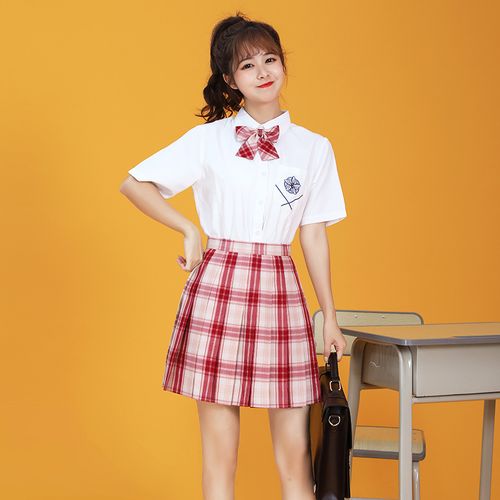 【蔡萝莉酱】原创正版jk制服格裙日系学院风春夏季百褶半身裙套装