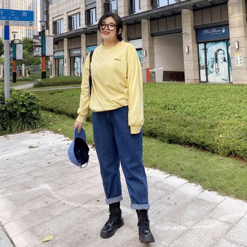 大码牛仔哈伦裤女高腰阔腿显瘦胖mm200斤适合胯大腿粗2022年秋冬
