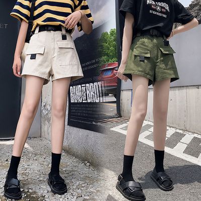 ins工装短裤女夏季2020新款潮外穿bf宽松直筒高腰韩版运动五分裤