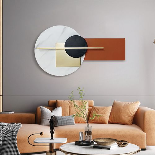 玄关背景墙装饰艺术挂件卧室墙面墙上金属铁艺挂饰壁饰轻奢风极简墙饰