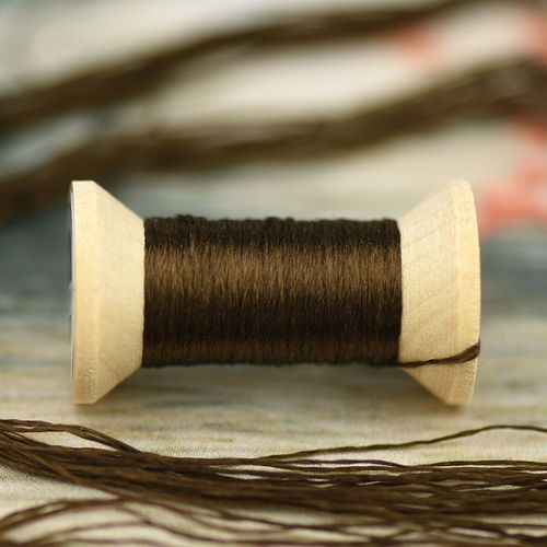 工苏绣刺绣手花绣缠花真z丝绣线绣工刺线线轴卡其色