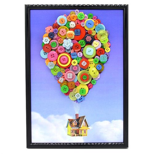 儿童a4相框纽扣粘贴画带框diy手工制作材料包幼儿园创意扣子贴画