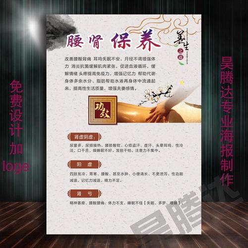 宣传养生馆美容院中医养生挂图图片海报kt板腰肾保养368-8