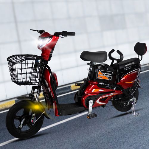 新国标电动车14寸真空胎电动单车锂电池踏板助力车男女代步电动自行车