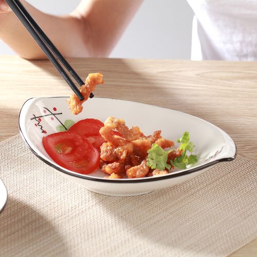 清仓盘子陶瓷创意菜盘装饰家用餐具 长方沙拉盘竹笋盘 个性餐具