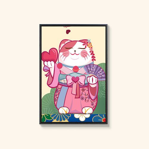 卡通日式猫装饰画居酒屋日本餐厅寿司料理店挂画免打孔 k0133-1 30*40