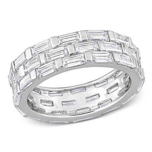 amour戒指|silver 4 5/8 ct tgw created white moissanite eternity