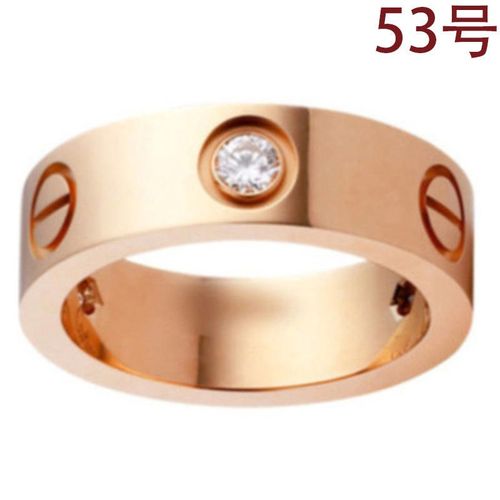 【二手99新】卡地亚cartier 三钻钻戒 love系列宽版750玫瑰金53号戒指