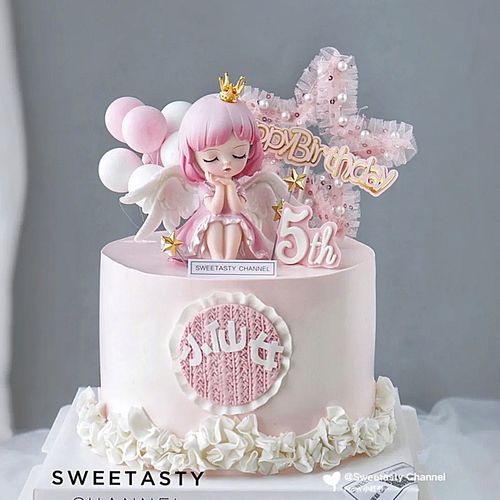 蜜雪儿公主生日蛋糕装饰卡通可爱摆件可爱翅膀女孩