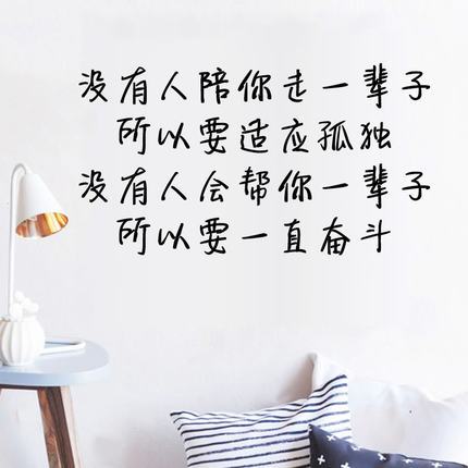 ins风励志伤感文字墙贴纸大学生宿舍寝室少女心房间