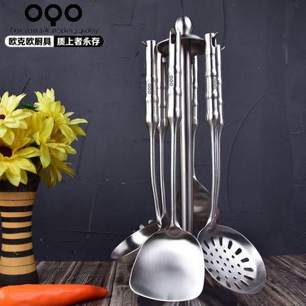 oqo欧克欧全钢炊具套装不锈钢锅铲煎铲汤勺漏勺面捞饭勺610001