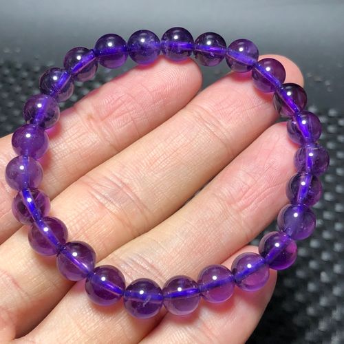 天然紫水晶手链 7.4毫米左右 14克 价格35元一条