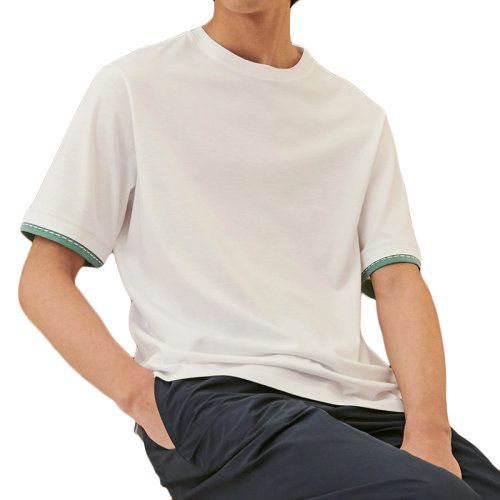 【包税】预订款1-2周 hermes/爱马仕 22年早春新款 男士白色纯棉短袖